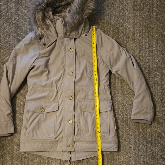 Hollister Gray Utility Jacket with Faux Fur Hood - Picture 10 of 13